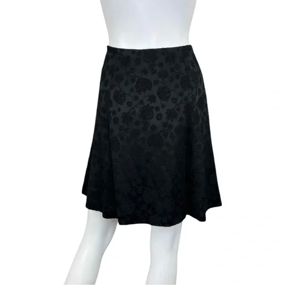 Giorgio Armani Black Floral Skirt Size 38 D0156 - Picture 3 of 10